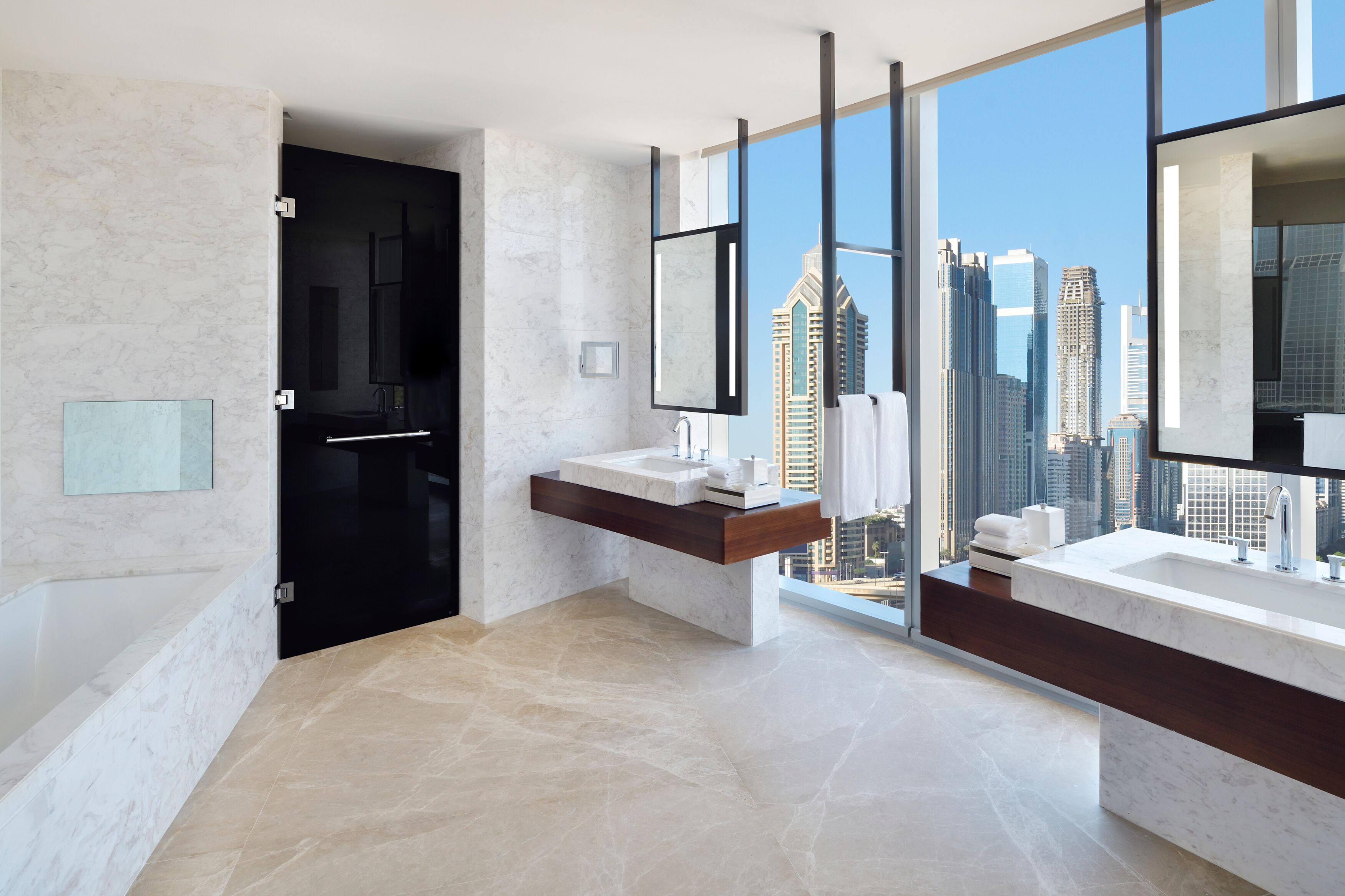 executive suite sky view - exclusive access to level 54 infinity pool & club lounge | bathroom | combined shower/bathtub, free toiletries, hair dryer, bathrobes