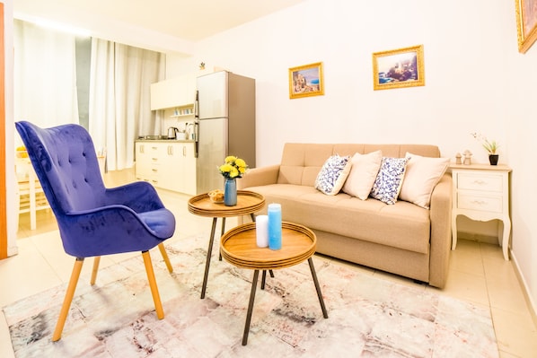 Studio, 1 Double Bed with Sofa bed, Non Smoking | Living area | LCD TV - Premium Suites On Beach Ben Yehuda 60B (Tel Aviv)