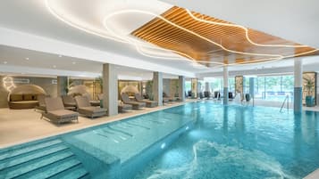 Indoor pool, outdoor pool, open 8:00 AM to 8:00 PM, sun loungers