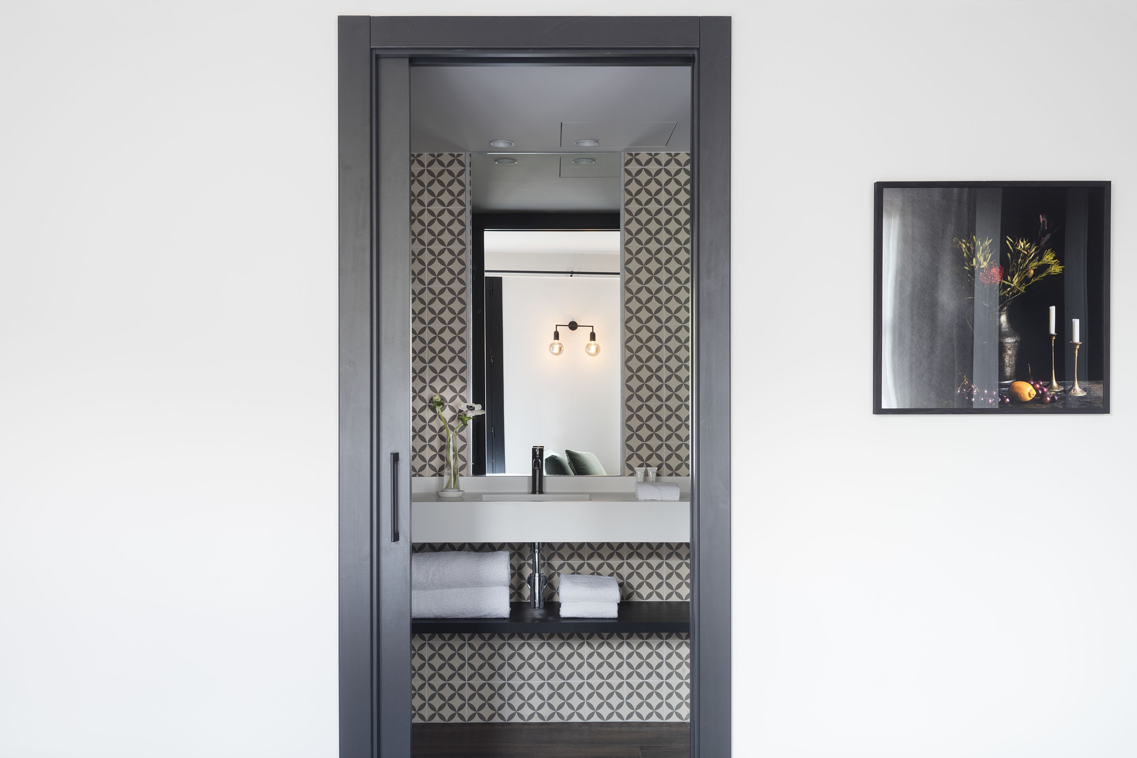 shower, designer toiletries, hair dryer, bathrobes