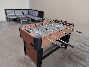 36-inch flat-screen TV with cable channels, TV