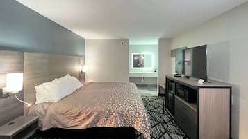 Premium bedding, desk, soundproofing, iron/ironing board