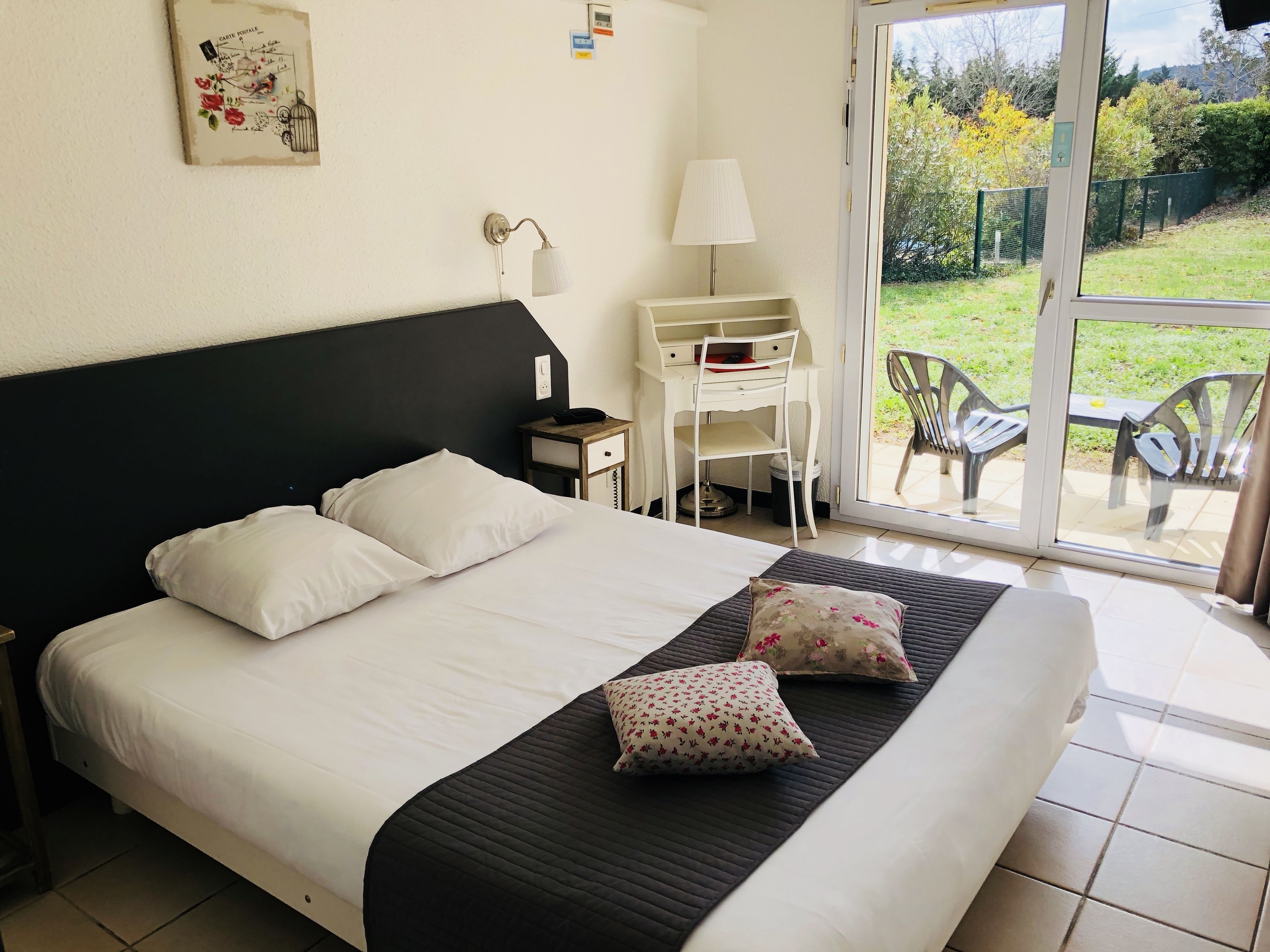 double or twin room, 1 queen bed, non smoking, pool view | desk, blackout curtains, soundproofing, iron/ironing board