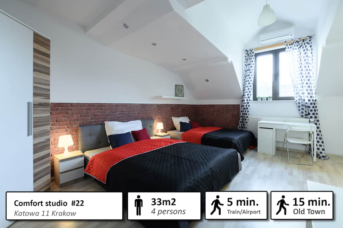 Studio Confort, 2 grands lits, vue ville
