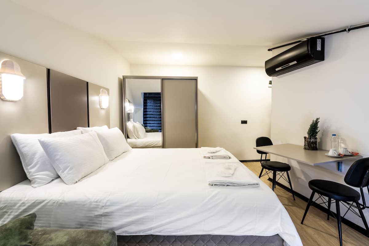 Executive Studio, Terrace 1 | Premium bedding, desk, blackout curtains, soundproofing