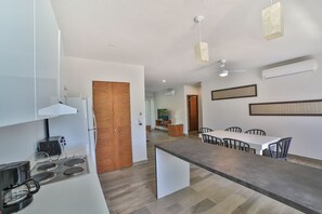 Apartment, 2 Bedrooms | Private kitchen | Full-size fridge, microwave, oven, stovetop