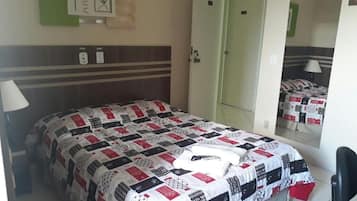 Desk, blackout drapes, soundproofing, free WiFi