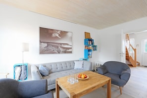 Smart TV, fireplace, DVD player, books
