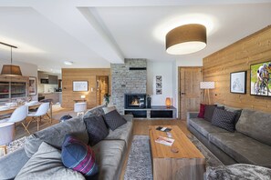 TV, fireplace, books - Luxury flat 6 pers. - fireplace, close to the centre and slopes (CHATEL)
