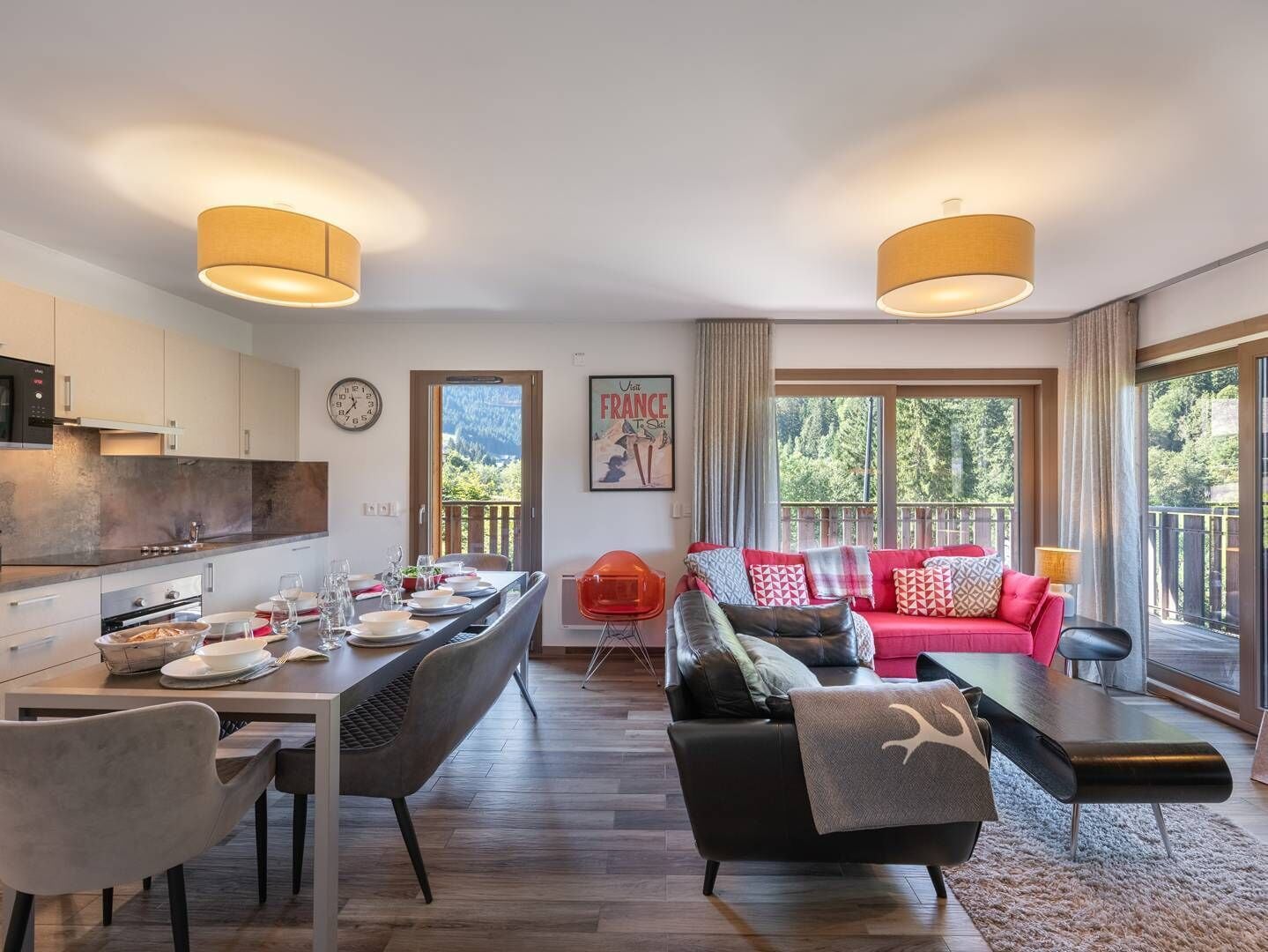 Flat-screen TV, video games, DVD player