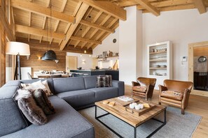 TV, fireplace, DVD player, books - Luxury Penthouse 10 pers - fireplace, near centre and slopes (Châtel)