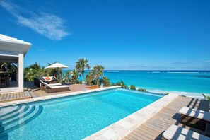 An infinity pool, a heated pool