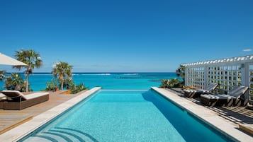 An infinity pool, a heated pool