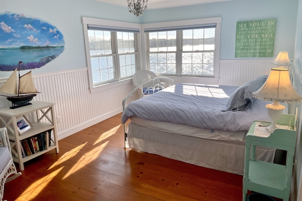 Primary Bedroom, King Bed, Facing Great Salt Bay with 220° water view