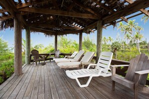Terrace/patio - 10-Acre Beachfront Estate w/Htd Pool, Tennis & Pickleball Crt, Walk to Tippys (Governors Harbour)