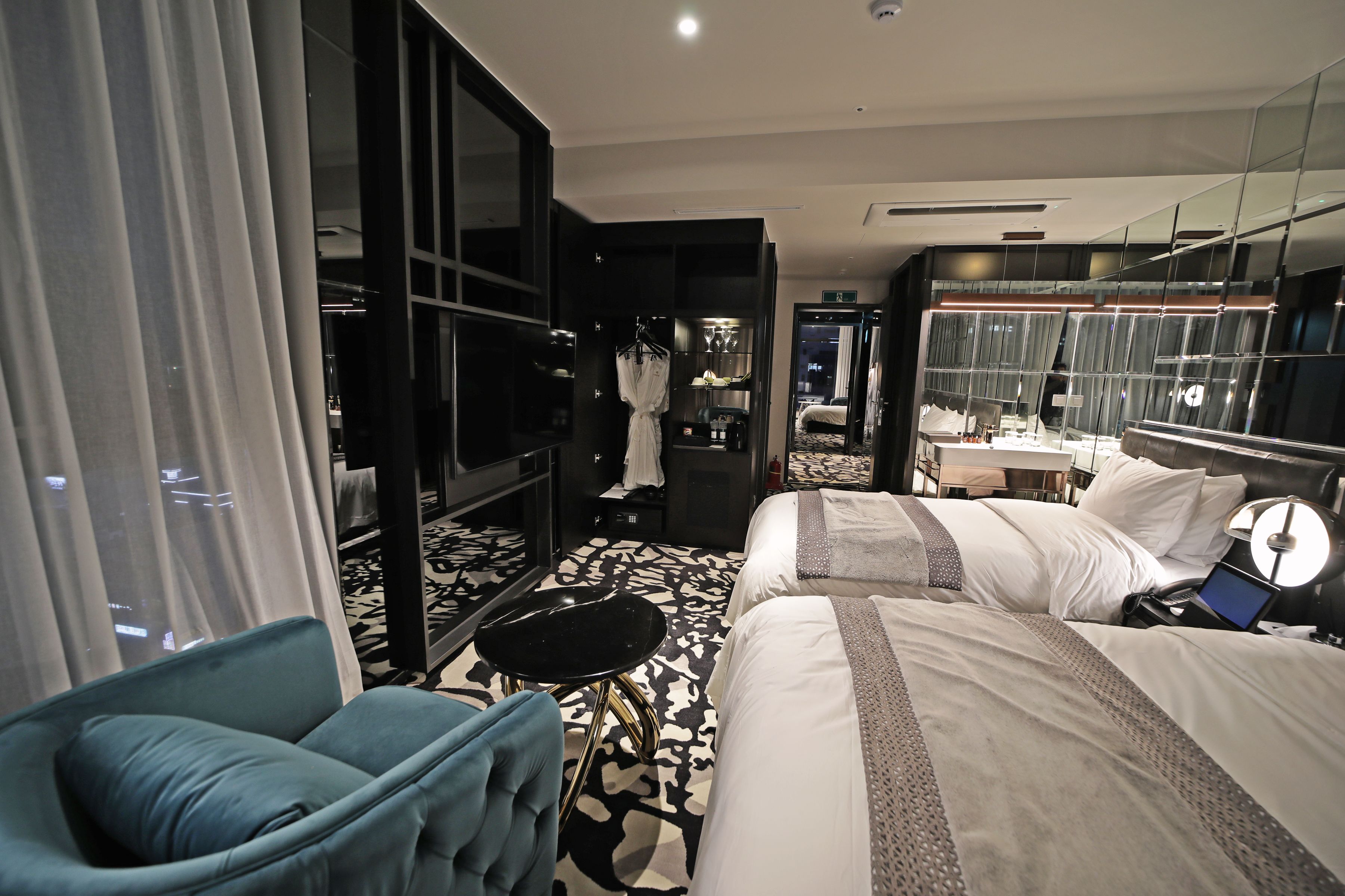 signature twin room | in-room safe, blackout curtains, soundproofing, iron/ironing board