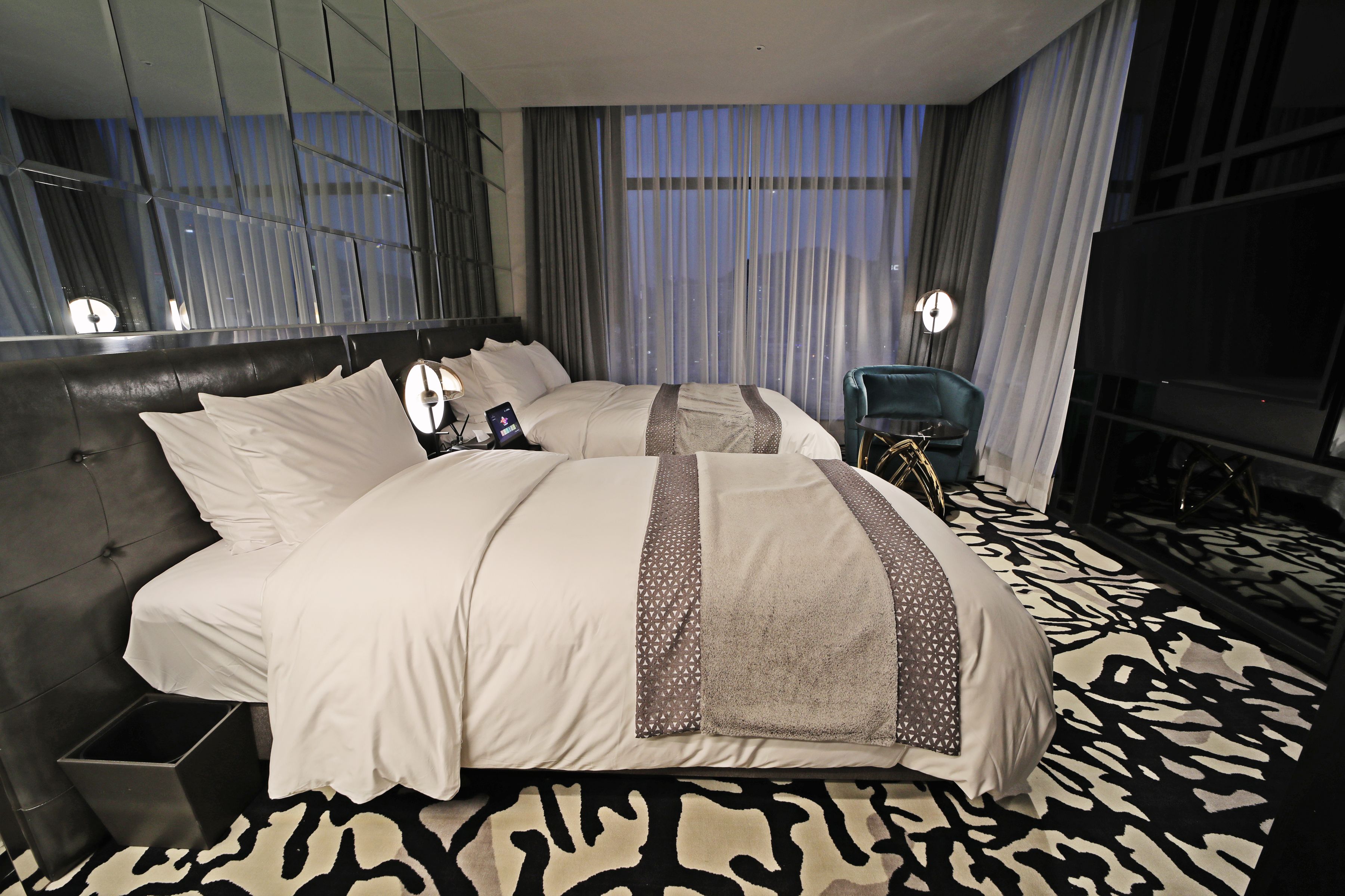 signature twin room | in-room safe, blackout curtains, soundproofing, iron/ironing board