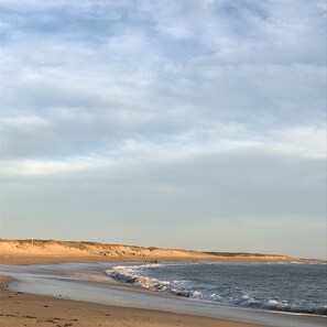 Beach nearby, sun loungers