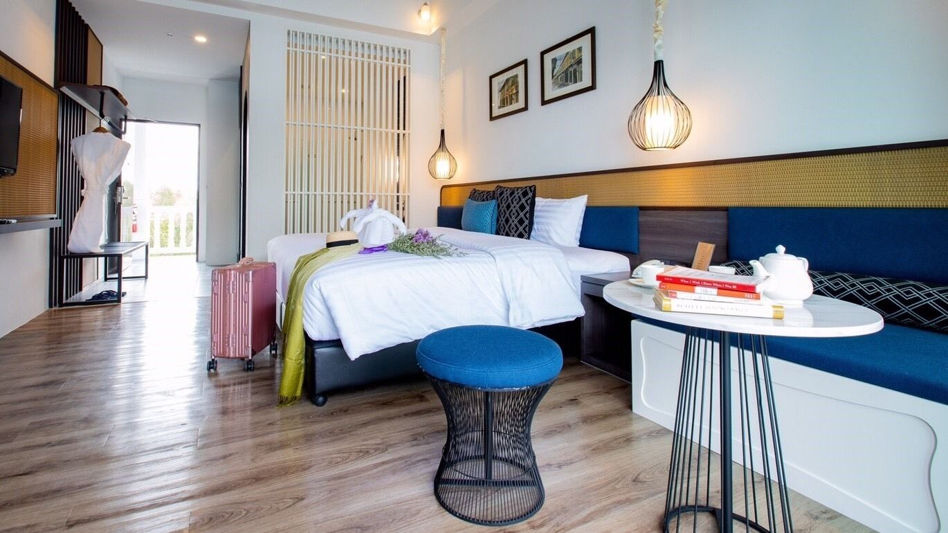 green room pool view  | in-room safe, desk, blackout curtains, soundproofing