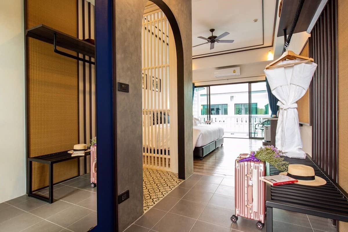 green room pool view  | in-room safe, desk, blackout curtains, soundproofing