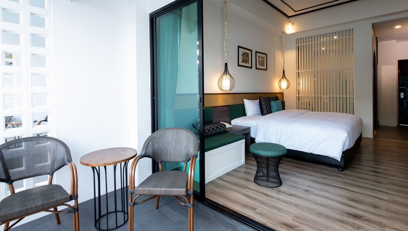 green room pool view  | in-room safe, desk, blackout curtains, soundproofing