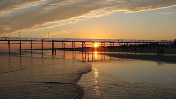 Beach nearby, sun loungers