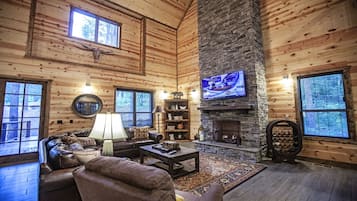 TV, fireplace, video games