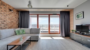 Deluxe Apartment, 1 Bedroom, Balcony (4 adults) | Living room - Dom&House - Apartments Waterlane Island (Gdansk)