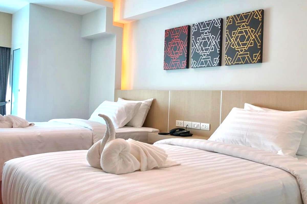 superior room | in-room safe, desk, laptop workspace, blackout curtains