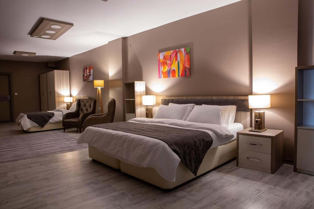 superior room | egyptian cotton sheets, premium bedding, down duvets, desk