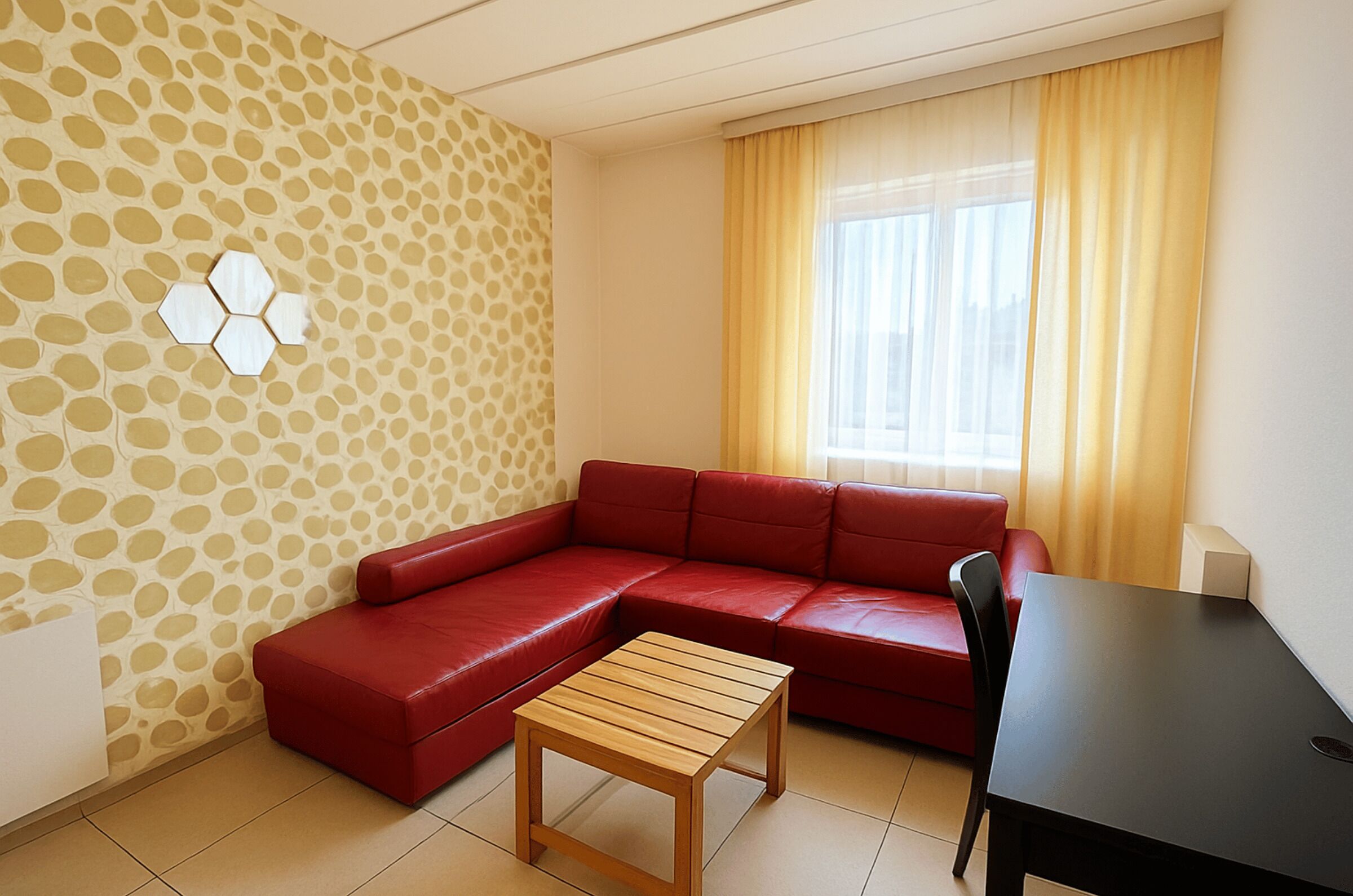 Apartment, 2 Bedrooms | Living room | Flat-screen TV, offices, computer monitors