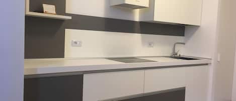 Apartment, 1 Bedroom | Private kitchen | Full-size fridge, stovetop, coffee/tea maker, cookware/dishes/utensils