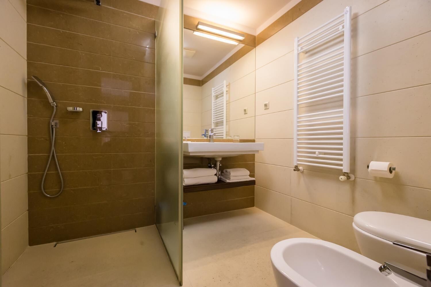 free toiletries, hair dryer, slippers, towels