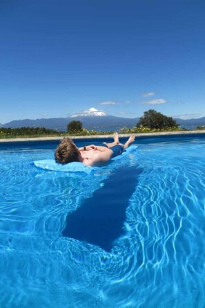 Outdoor pool, sun loungers