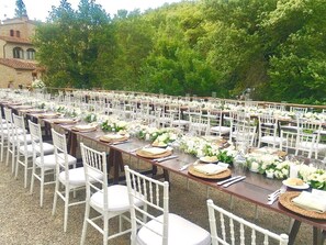 Outdoor banquet area