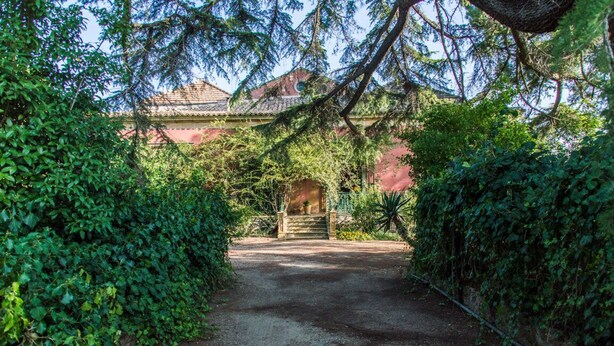 A pathway leading to a building with a traditional roof and a stone entrance. - Charming nineteenth-century villa in Caltagirone (Caltagirone)