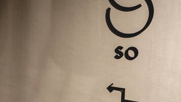 A close-up of a wall with the letters "S" and "L" in a stylized font, possibly part of a sign or decoration.