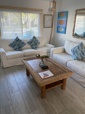 TV, DVD player, books, stereo - Barefoot Oceanview W/ Heated Pool, Cozy Beach Duplex, Pet Friendly! (St Augustine Beach)