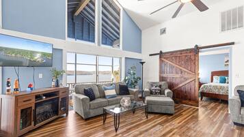 Televisión, reproductor de DVD y videoteca