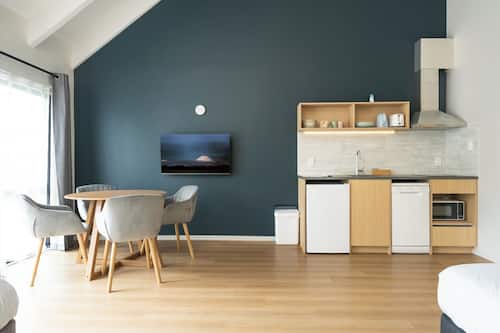 Deluxe Apartment | Laptop workspace, blackout drapes, iron/ironing board, free WiFi