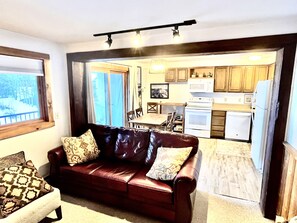 Smart TV, fireplace, foosball, stereo