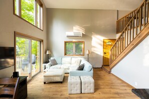 Smart TV, DVD player, books, video library