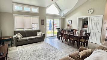 Smart TV, DVD player, books, video library