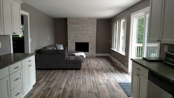 Smart TV, DVD player, books, video library