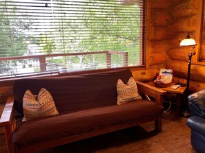 Smart TV, fireplace, DVD player - Romantic Lakefront Cabin w/ King, Jacuzzi & Views (Burnet)