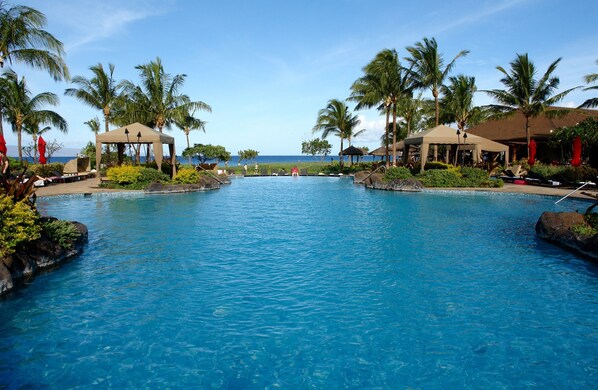 Outdoor pool, a heated pool