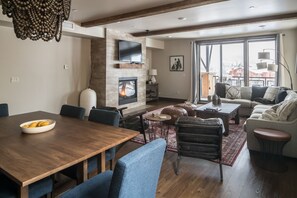 TV, fireplace, DVD player