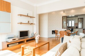 Televisio, takka, videopelikonsoli, DVD-soitin