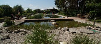 Accommodation close to the center with in-house swimming pond and wonderful castle view