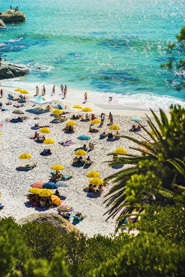 Sun-loungers, beach towels